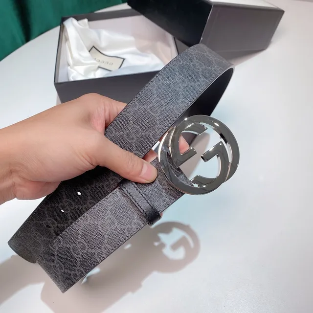 Gucci GG Marmont Gray Monogram Leather Belt 6