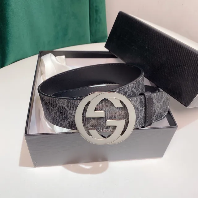 Gucci GG Marmont Gray Monogram Leather Belt 8