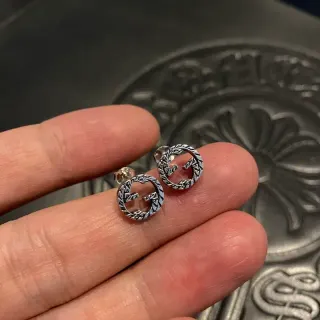 Gucci GG Marmont Interlocking G Rope-Textured Stud Earrings