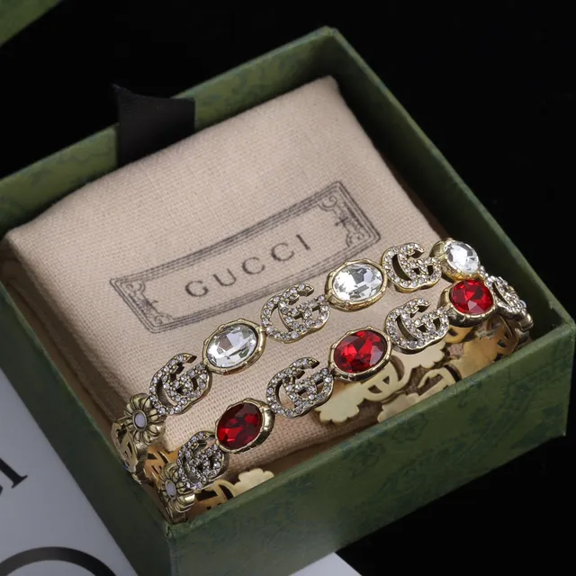 Gucci GG Marmont Multicolor Crystal Cuff Bracelet 7