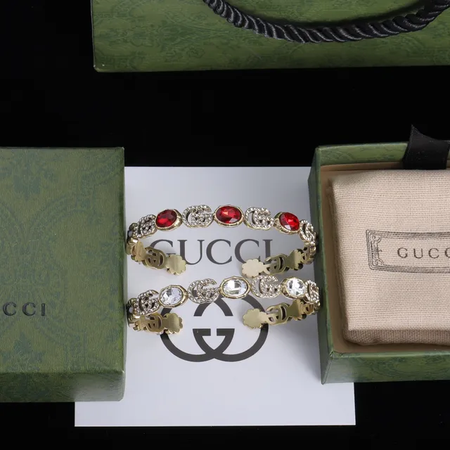 Gucci GG Marmont Multicolor Crystal Cuff Bracelet 8