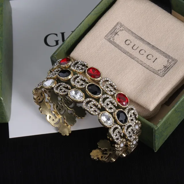 Gucci GG Marmont Multicolor Crystal Cuff Bracelet 9