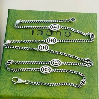 Gucci GG Marmont Oval Logo Curb Chain Bracelets