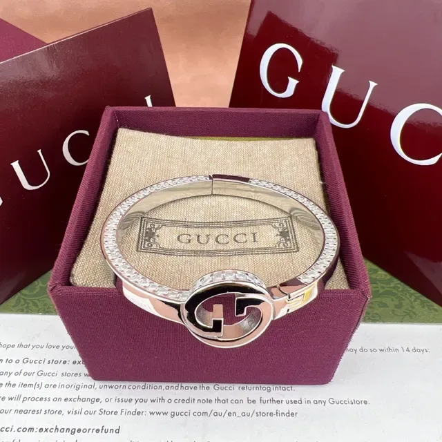 Gucci GG Marmont Pavé Crystal Gold-Tone Hinged Bracelet 4