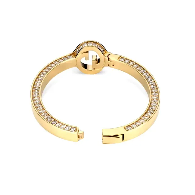 Gucci GG Marmont Pavé Crystal Gold-Tone Hinged Bracelet 9