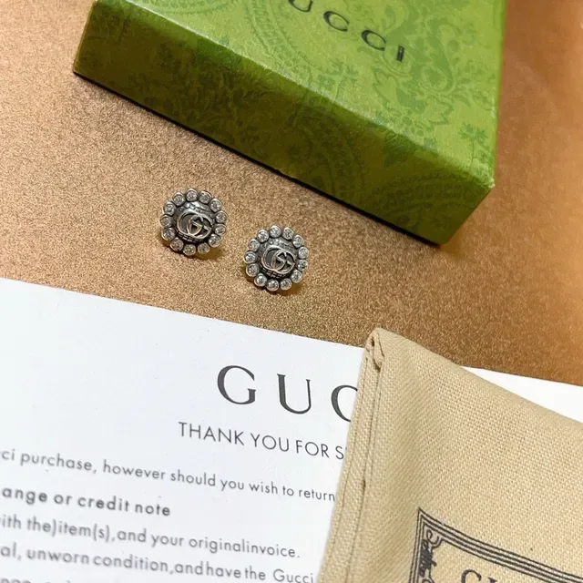 Gucci GG Marmont Pavé Crystal Interlocking G Stud Earrings 3