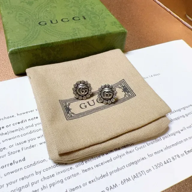Gucci GG Marmont Pavé Crystal Interlocking G Stud Earrings 5