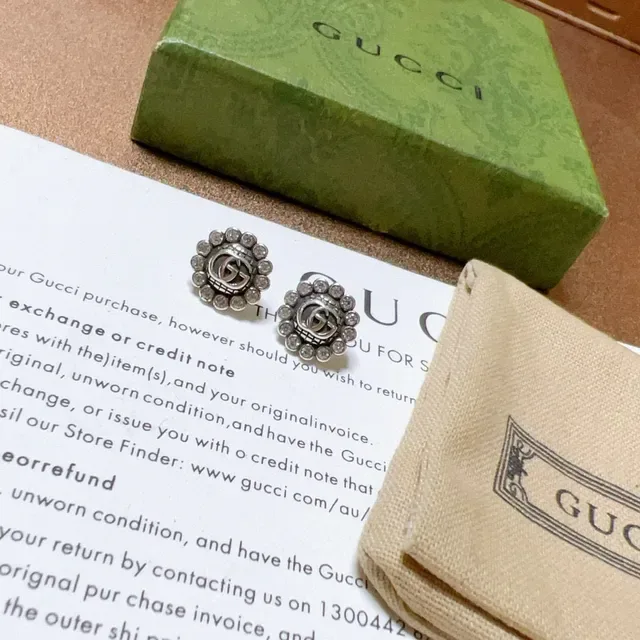 Gucci GG Marmont Pavé Crystal Interlocking G Stud Earrings 6