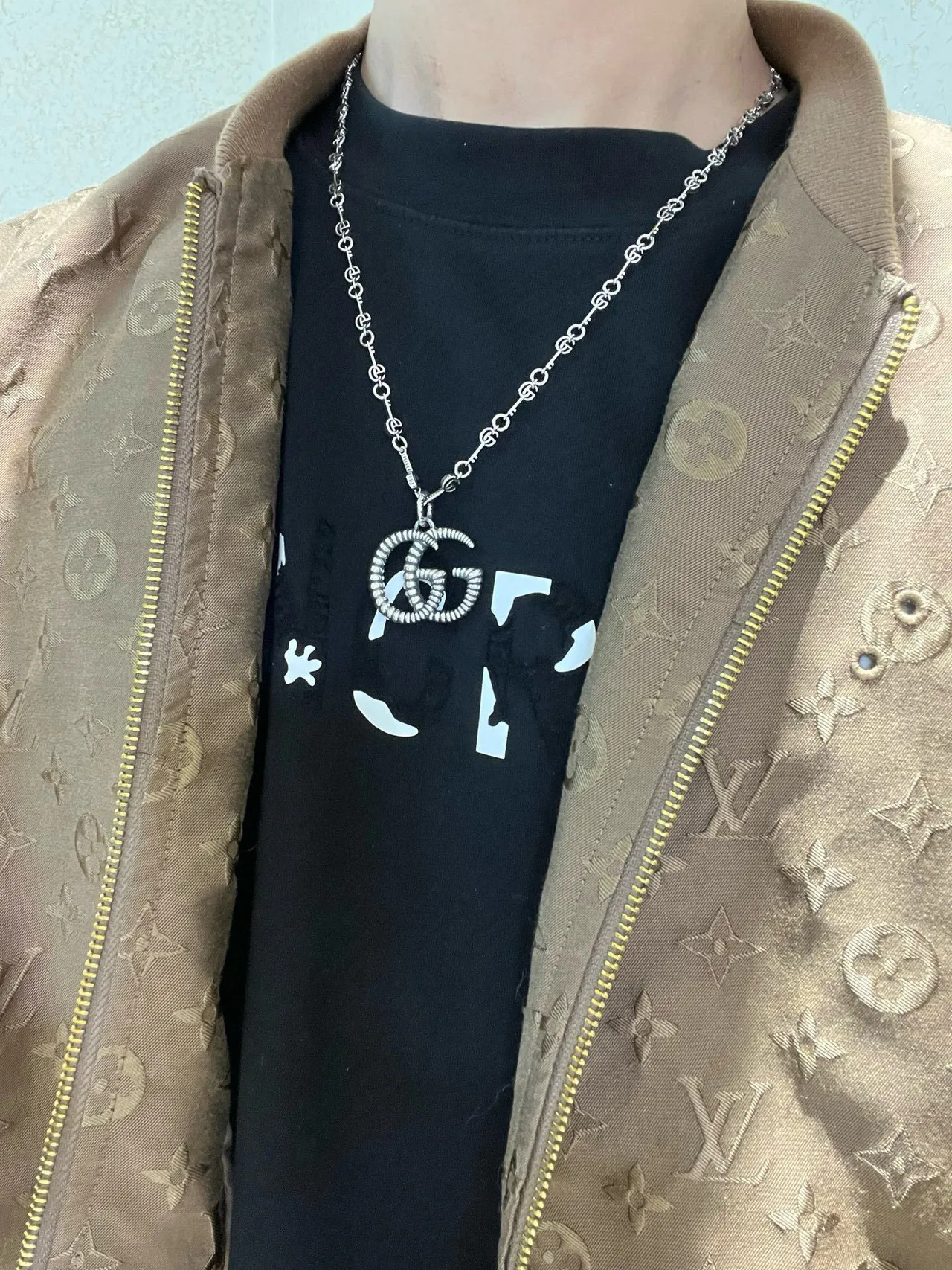 Gucci GG Marmont Rope-Textured Double G Necklace 5