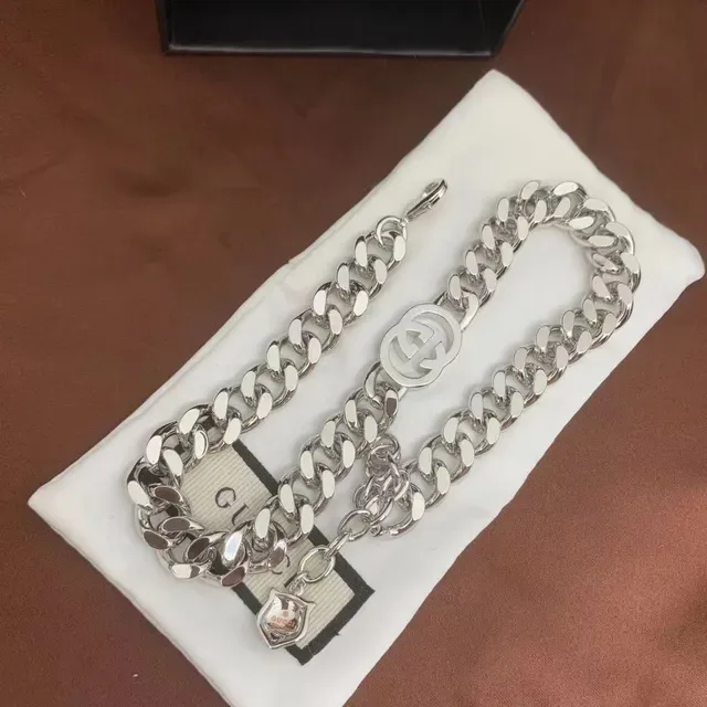 Gucci GG Marmont Silver-Tone Curb Chain Necklace 3