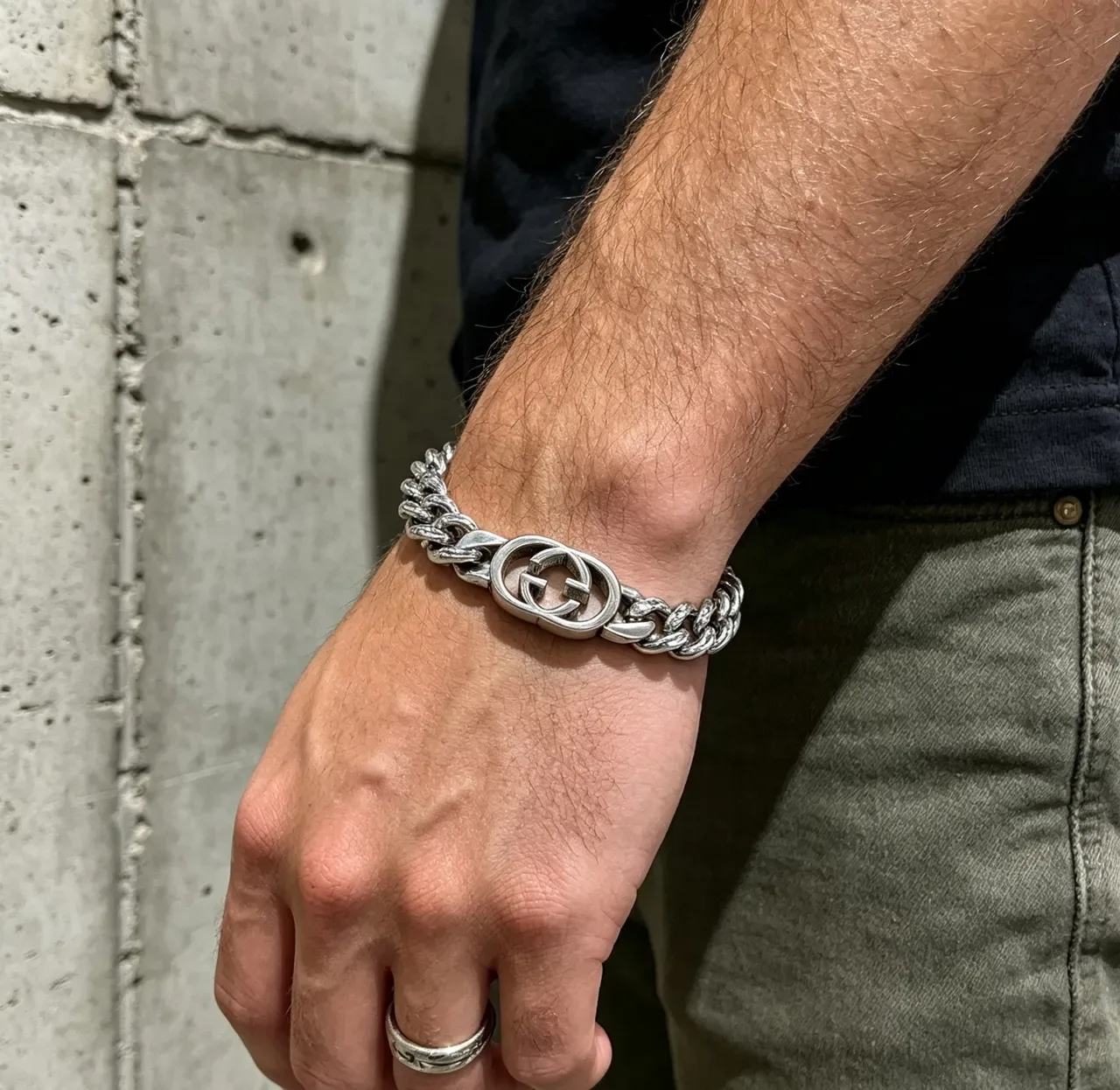 Gucci GG Marmont Silver-Tone Curb-Link Bracelet 6