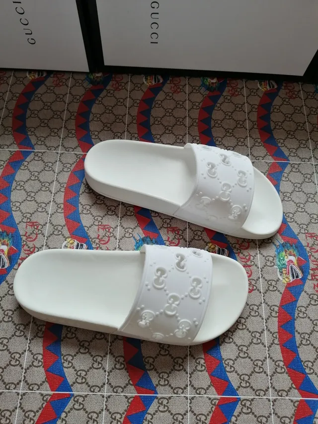 Gucci GG Marmont Slide White Rubber Slippers 3