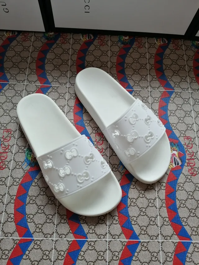 Gucci GG Marmont Slide White Rubber Slippers 4