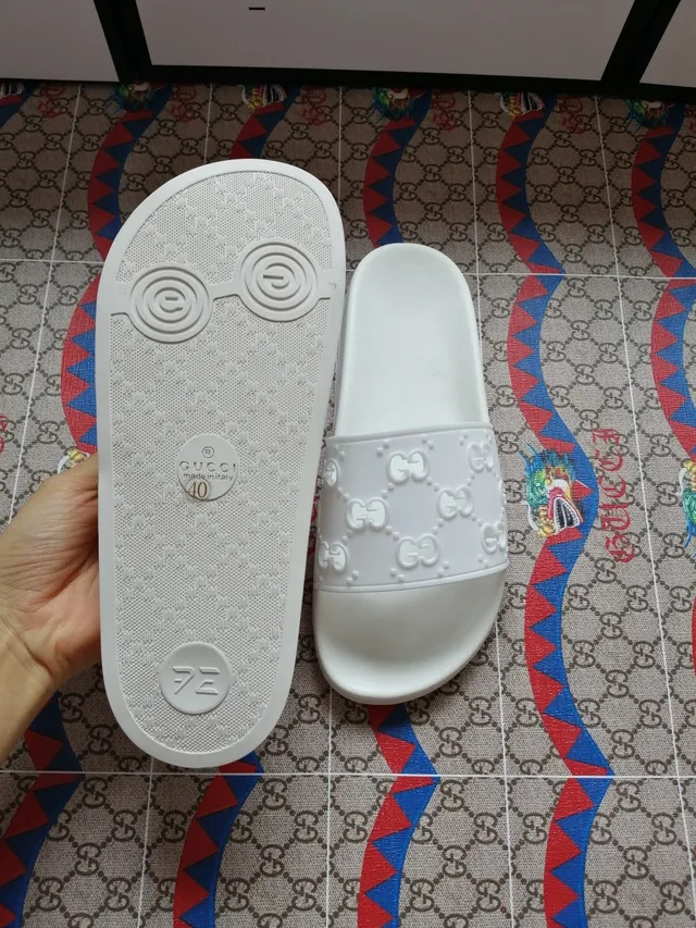 Gucci GG Marmont Slide White Rubber Slippers 5