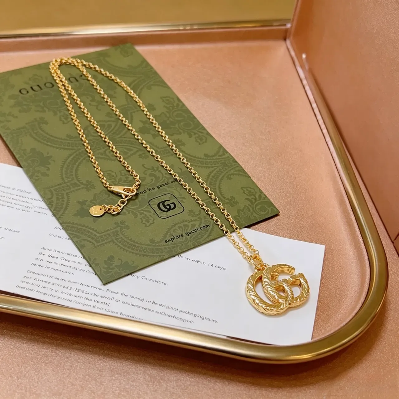 Gucci GG Marmont Twisted Rope Interlocking G Gold Necklace 6