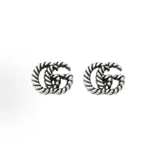 Gucci GG Marmont Twisted Rope Interlocking G Stud Earrings