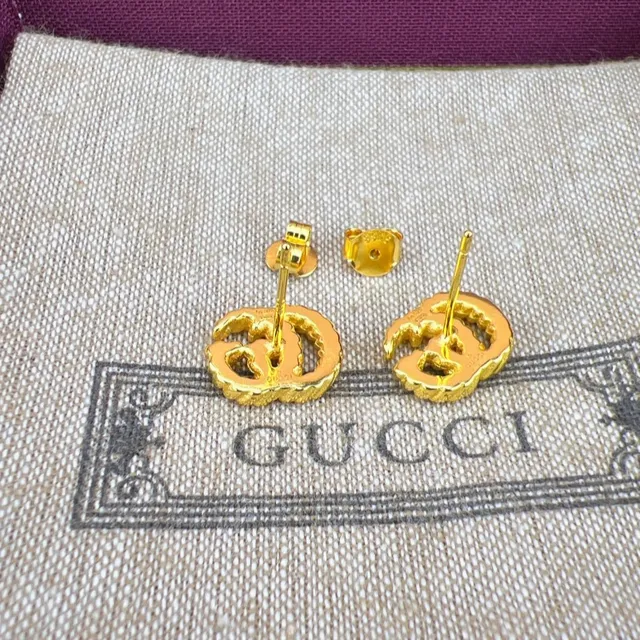 Gucci GG Marmont Twisted Rope Interlocking G Stud Earrings 3