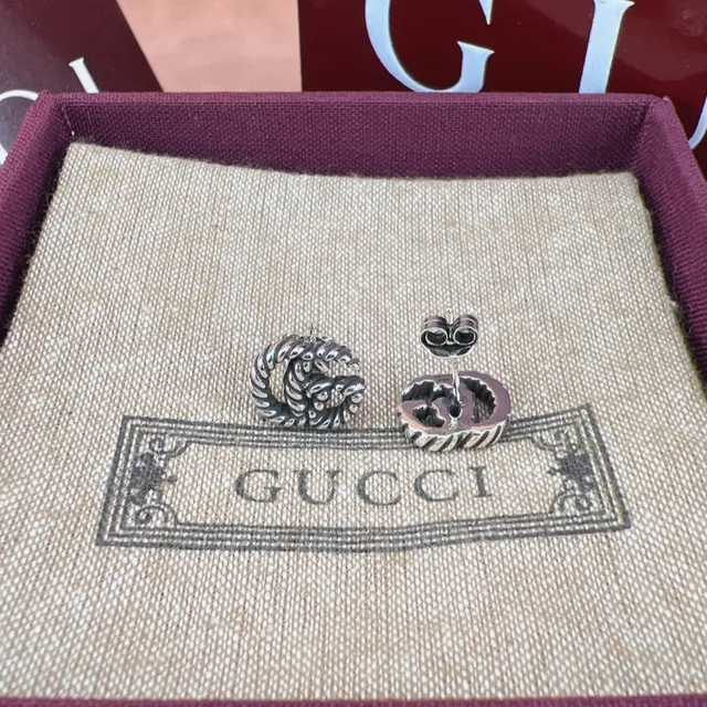 Gucci GG Marmont Twisted Rope Interlocking G Stud Earrings 5