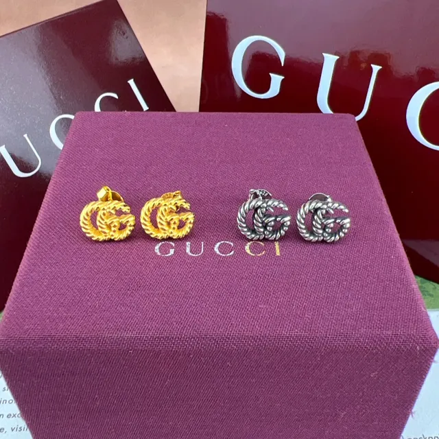Gucci GG Marmont Twisted Rope Interlocking G Stud Earrings 8
