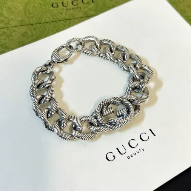 Gucci GG Marmont Twisted Rope-Link Silver Bracelet 5