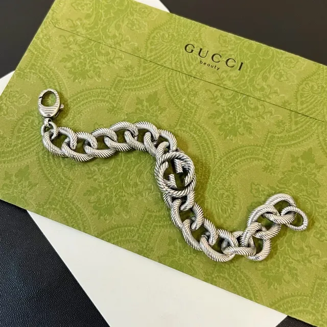 Gucci GG Marmont Twisted Rope-Link Silver Bracelet 6