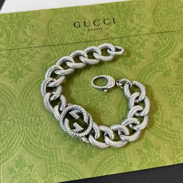 Gucci GG Marmont Twisted Rope-Link Silver Bracelet 7