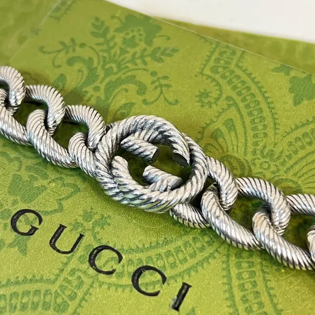 Gucci GG Marmont Twisted Rope-Link Silver Bracelet 8