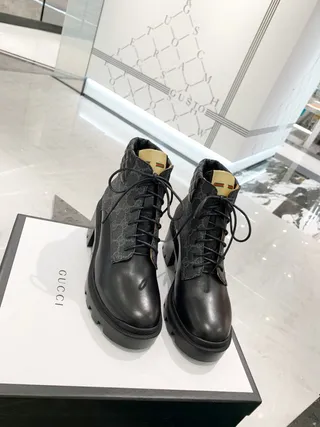 Gucci GG Monogram Col matelassé Semelle épaisse à crampons Bottine cheville 6
