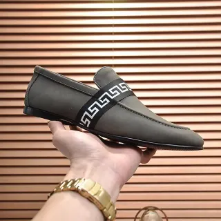 Gucci Greca Loafer Olive Gray Leather Loafers