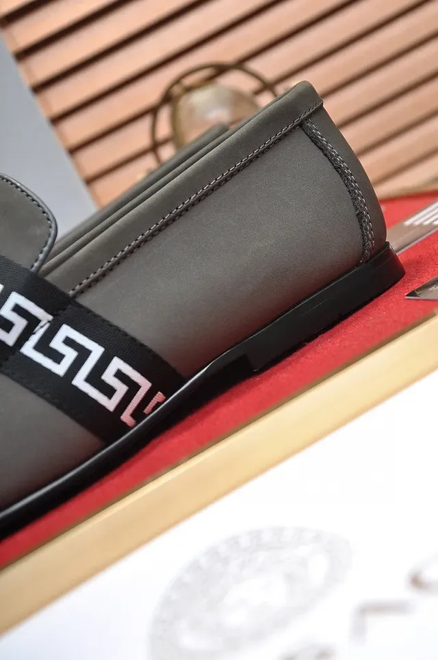 Gucci Greca Loafer Olive Gray Leather Loafers 2