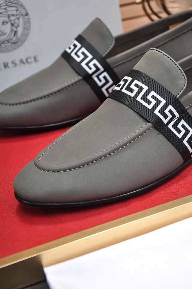 Gucci Greca Loafer Olive Gray Leather Loafers 3