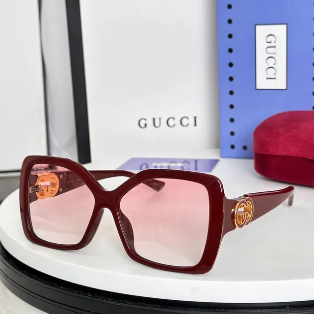 Gucci 绿色超大方形镜框醋酸镜面太阳镜 3