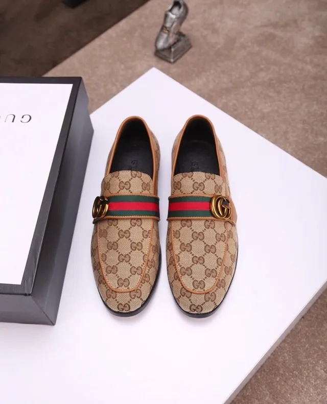 Gucci Horsebit 1955 beige GG Monogram loafers 5