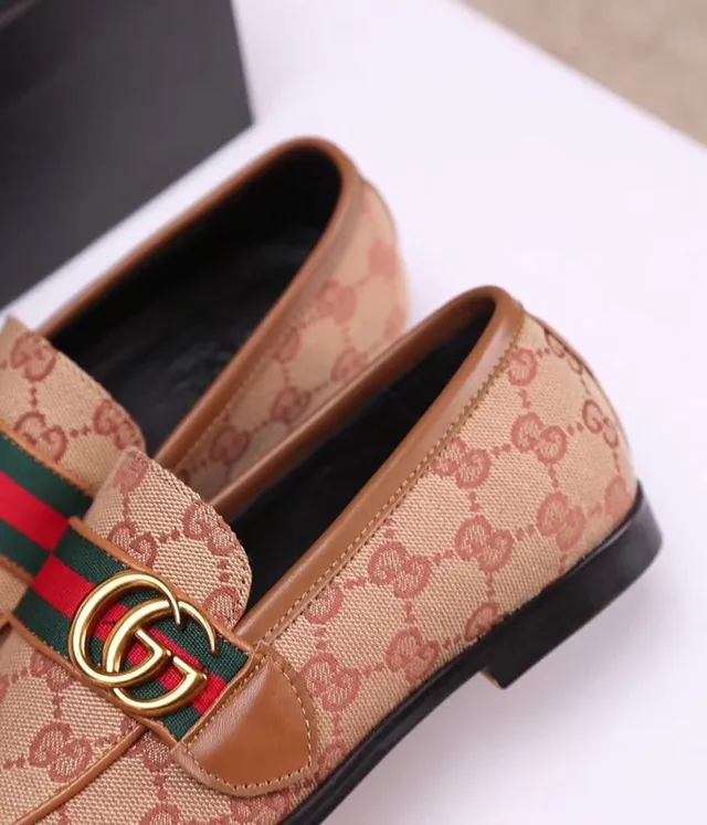 Gucci Horsebit 1955 Beige GG Monogram Web Loafers 2
