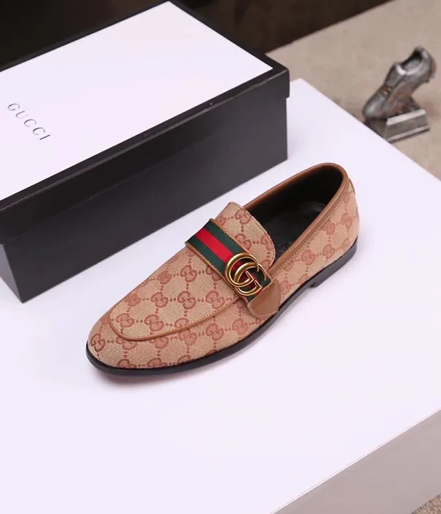 Gucci Horsebit 1955 Beige GG Monogram Web Loafers 3