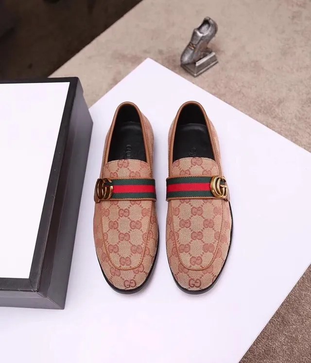 Gucci Horsebit 1955 Beige GG Monogram Web Loafers 8