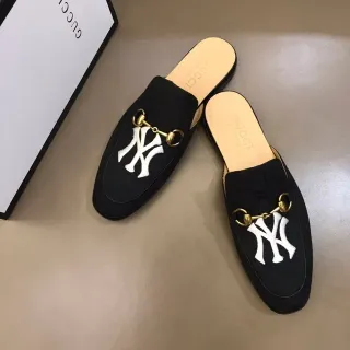 Gucci Horsebit 1955 Black and White NY Logo Loafers