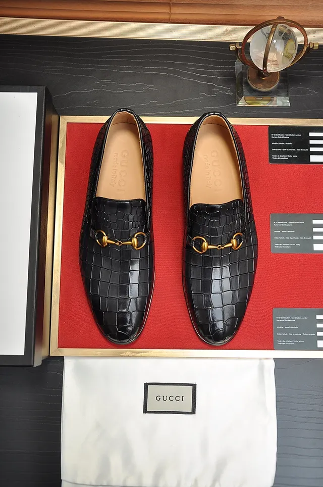 Gucci Horsebit 1955 Black Crocodile-Embossed Leather Loafers 5
