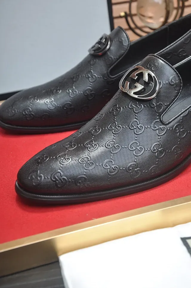 Gucci Horsebit 1955 Black Embossed GG Monogram Loafers 2