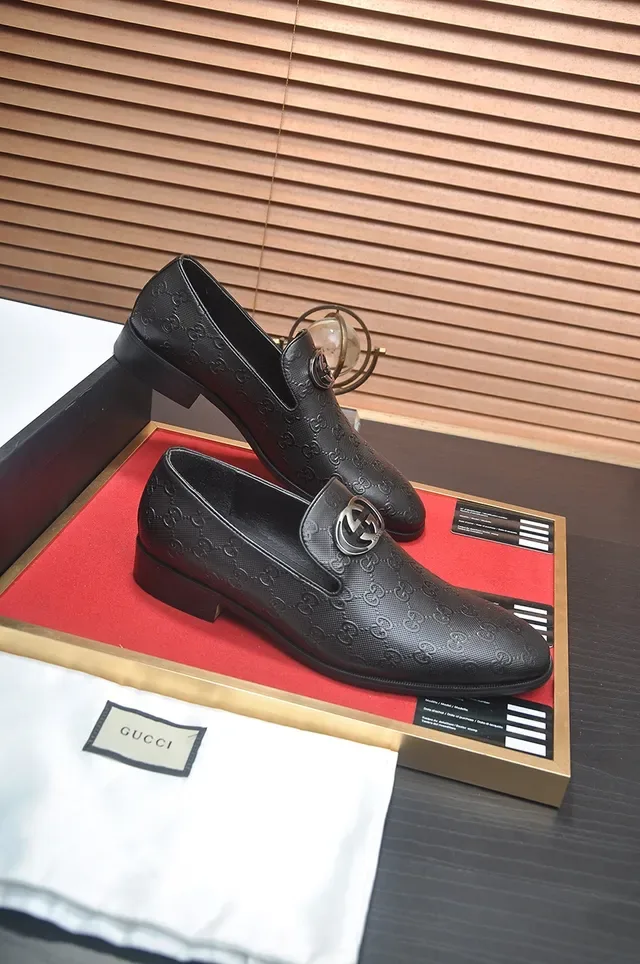 Gucci Horsebit 1955 Black Embossed GG Monogram Loafers 4