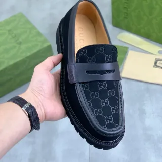 Gucci Horsebit 1955 কালো GG Monogram মশরুম লোফার