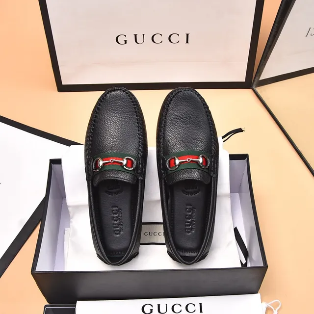 Gucci Horsebit 1955 Black Green Pebbled Leather Buckle Loafer 3