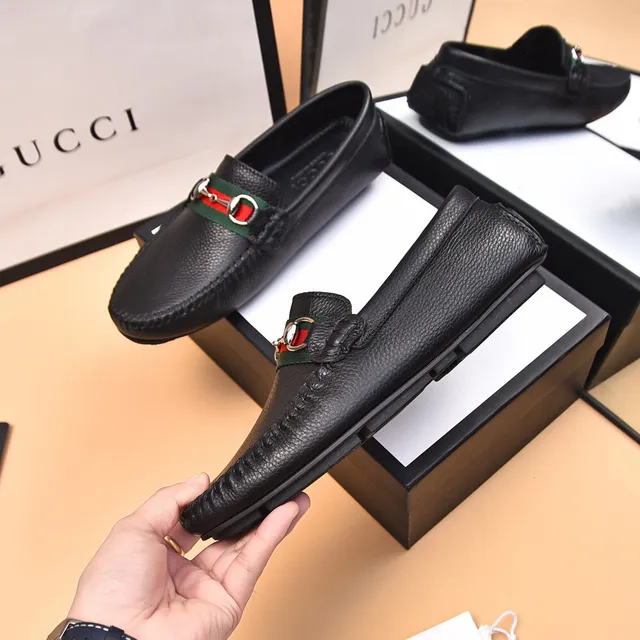 Gucci Horsebit 1955 Black Green Pebbled Leather Buckle Loafer 4