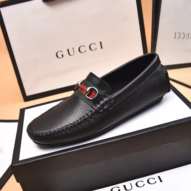 Gucci Horsebit 1955 Black Green Pebbled Leather Buckle Loafer 6