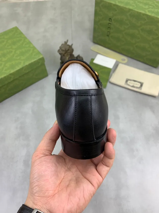 Gucci Horsebit 1955 Black Leather Web Stripe Loafer 3