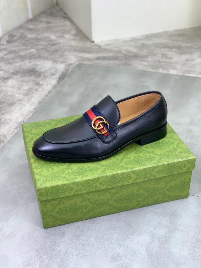 Gucci Horsebit 1955 Black Leather Web Stripe Loafer 4