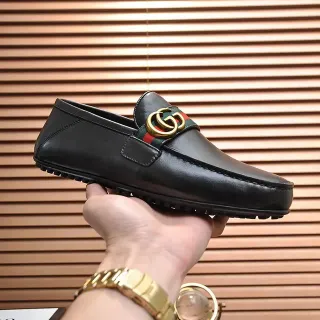 Gucci Horsebit 1955 Black Leather Web Stripe Loafer