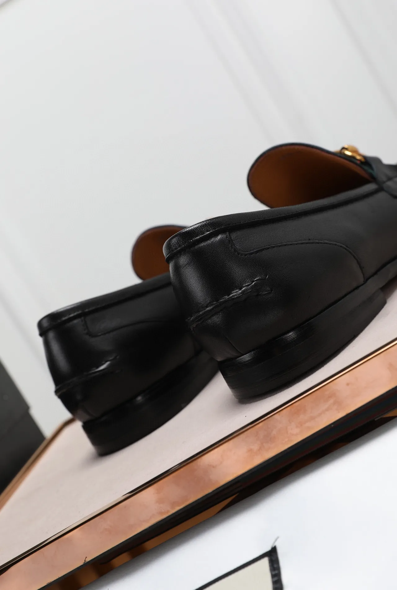 Gucci Horsebit 1955 Black Leather Web Stripe Loafers 2