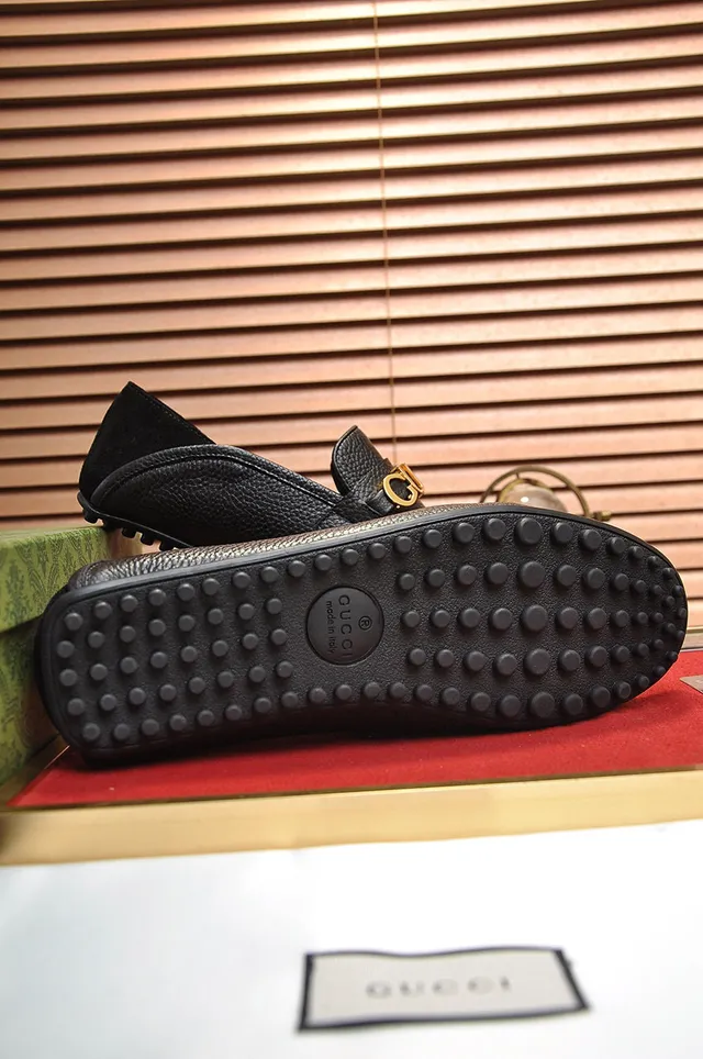 Gucci Horsebit 1955 Couro preto texturizado dourado Horsebit loafers 4
