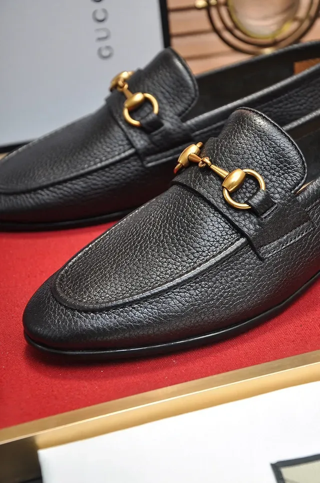 Gucci Horsebit 1955 Black Pebbled Leather Loafers 4